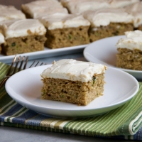 Spiced Zucchini-Banana Cake with Cream Cheese Frosting